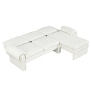 Convertible Futon Sofa Bed With Adjustable Backrest, Reversible Chaise Lounge And 2 Removable Armrest Pillows