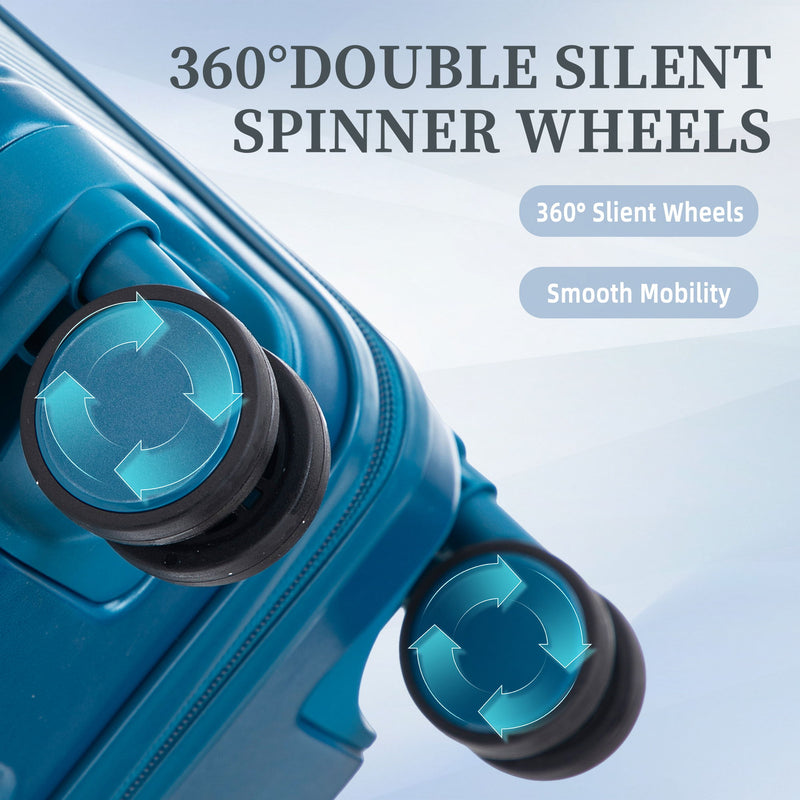 20" / 24" / 28" 3 Pieces / Set Spinner Wheel Luggage, Carry On Suitcase, Matching Color, TSA Combination Lock