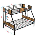 Modern Metal Bunk Bed With Side Ladders And Guardrail