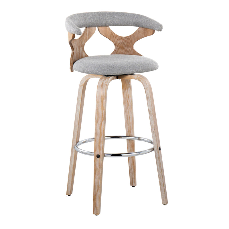 Gardenia - Contemporary Fixed Height Barstool With Swivel With Round Footrest (Set of 2)