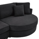 Modern 3 Seater Upholstered Sofa With Curved Design