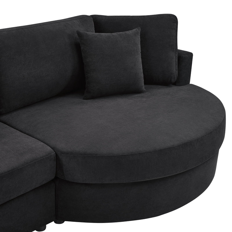 Modern 3 Seater Upholstered Sofa With Curved Design