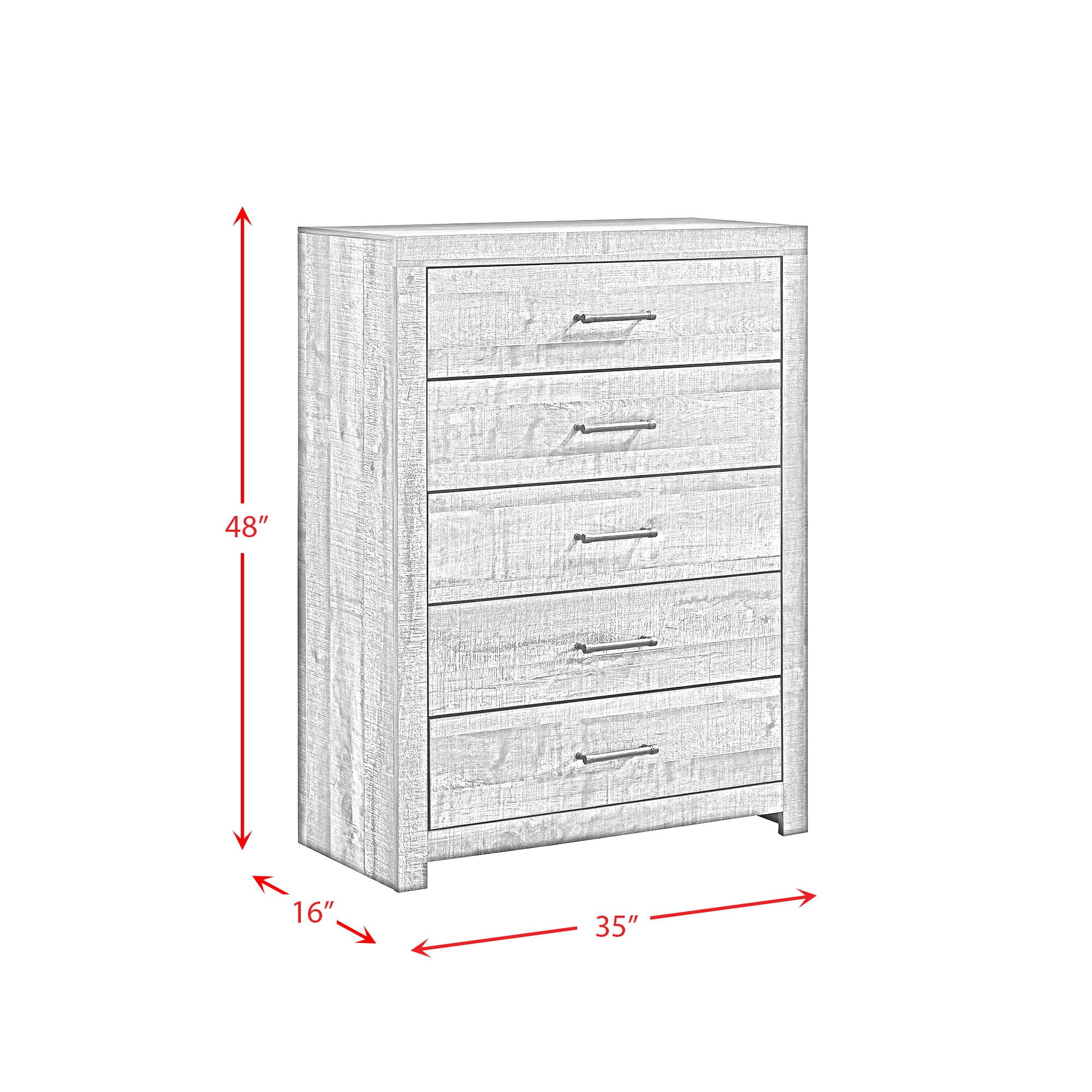 Bailey - 5-Drawer Chest - Walnut