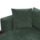 Modern L Shaped Sectional Sofa With Chenille Upholstery And Wooden Storage