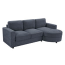 Modern L-Shaped Sectional Sofa With Curved Chaise, USB Ports, And Side Storage Pockets