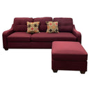 Cleavon II - Reversible Sectional Sofa & Ottoman With 2 Pillows - Red Linen