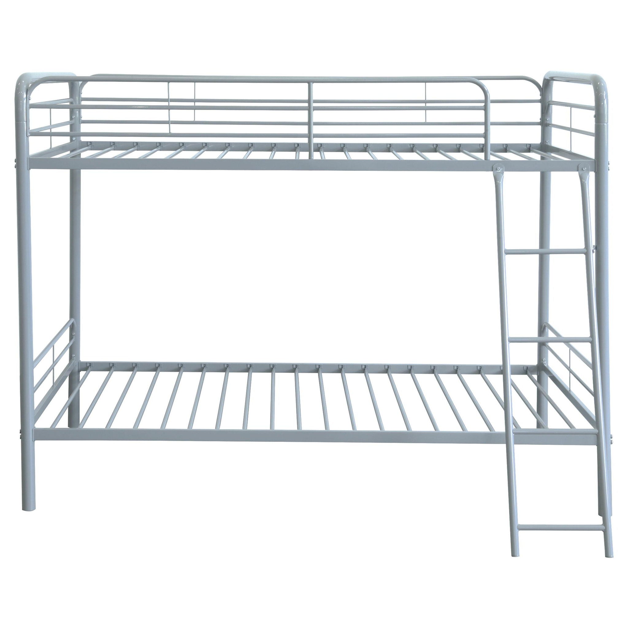 Carson Metal Twin Over Twin Bunk Bed Glossy Silver