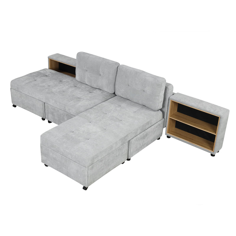 Versatile Modular Free-Combined Sofa With 2 Storage Racks