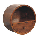 Floating Circle Bedside Table - Chestnut