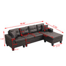 Modern Sectional Sofa Set With L Shape Chaise Lounge, Cup Holder, 4 Seat
