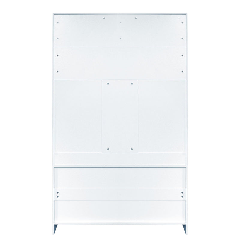 Entryway Bench With Coat Rack, 3 In 1 Design And Adjustable Shelves