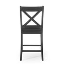 Farmhouse Style Counter Height Chair With Upholstered Seat