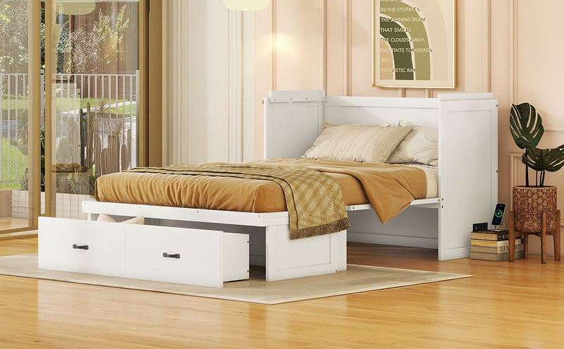 Murphy Bed With USB Port And A Large Drawer