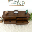 Lola - Mid-Century Modern Dresser With 6 Drawers - Dark Brown