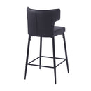 Modern Bar Stools With Upholstery And Metal Footrest (Set of 2)