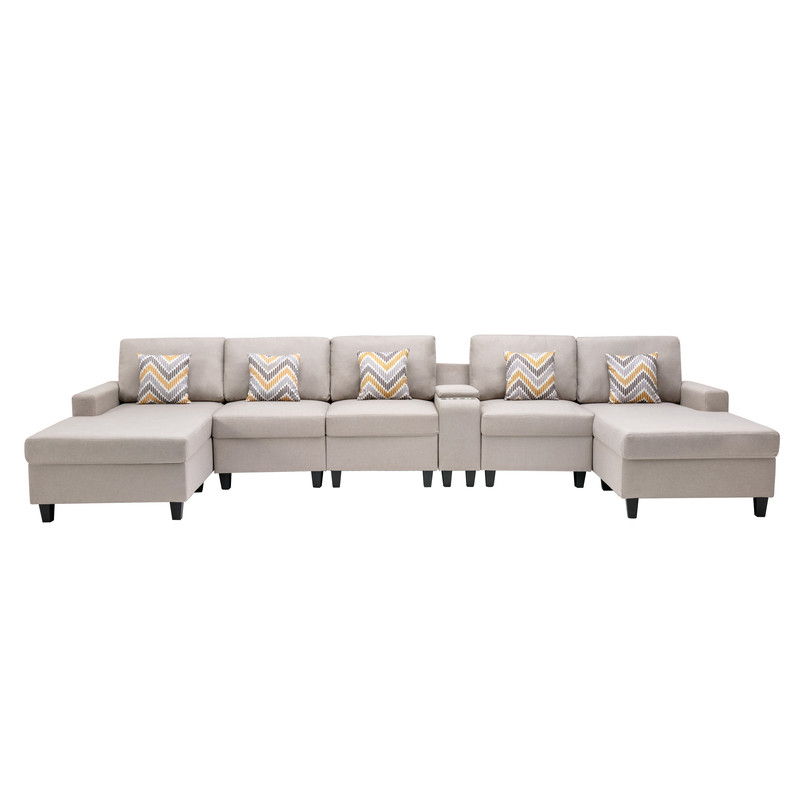 Nolan - Fabric 6 Piece Sectional Sofa With Pillows And Interchangeable Legs