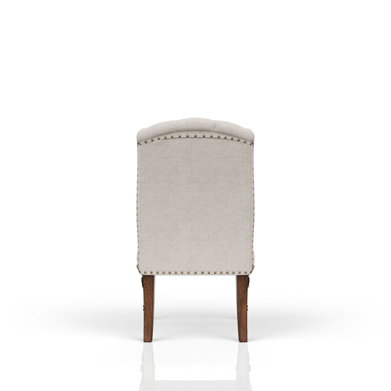 Upholstered Wing Host Chair - Light Gray