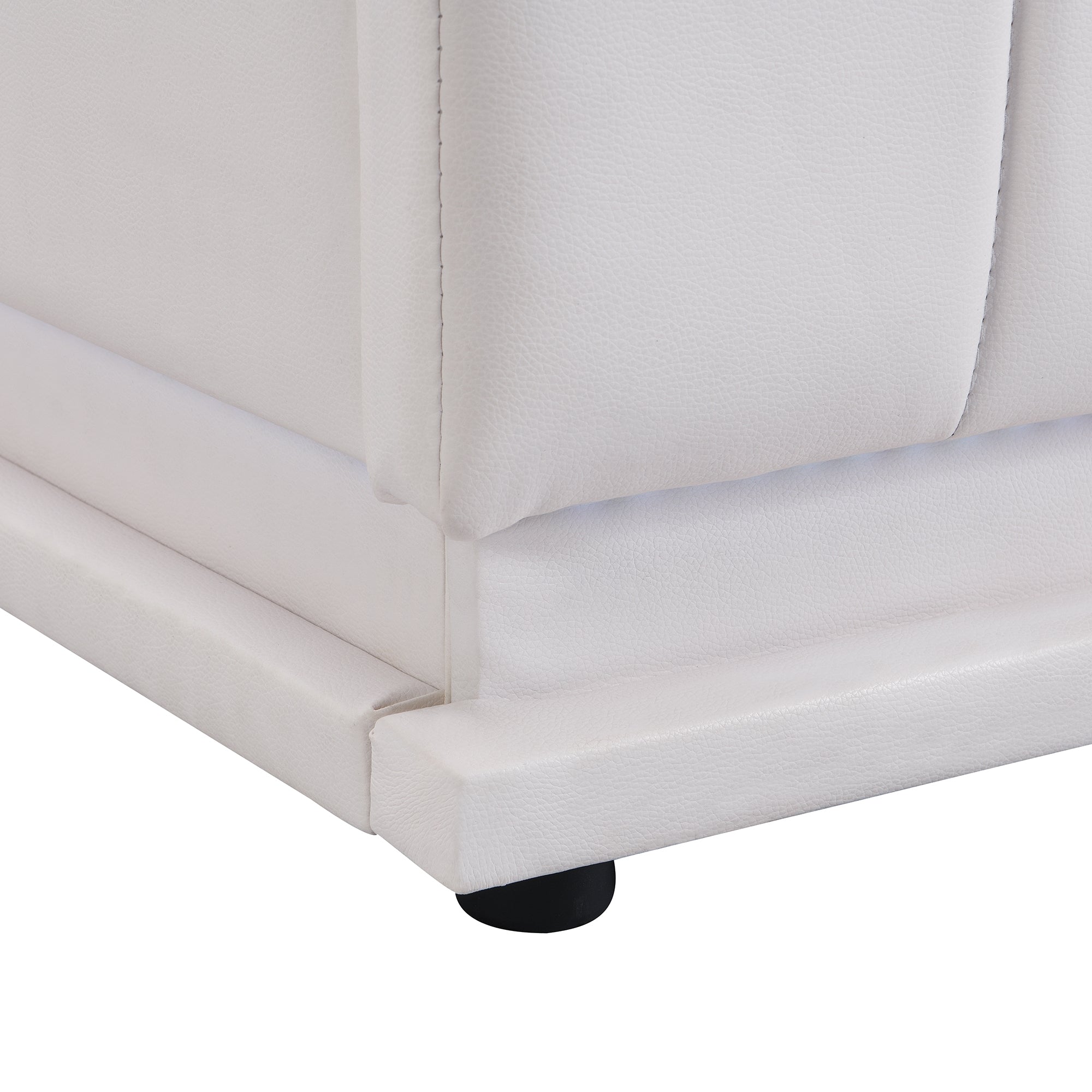 Queen Size Upholstered Bed with Hydraulic Storage System and LED Light, Modern Platform Bed with Sockets and USB Ports, White - Atlantic Fine Furniture Melbourne FL