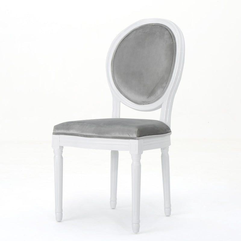 French Country Dining Chair Set With Round Backrest