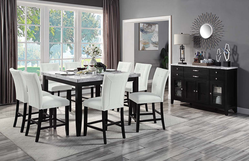 Hussein - Counter Height Chair (Set of 2) - White Synthetic Leather & Black