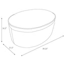 Tomkins - Oval Upholstered Storage Ottoman - Indigo Blue