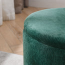 Classic 2 Piece Round Storage Ottoman Set With Drum Shaped Stool