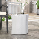 Outdoor, Lightweight Concrete Side Table - Antique White