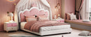 Upholstered Princess Platform Bed With Crown Headboard