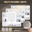Aluminium Medicine Cabinet Mirror With 3 Colors LED Light And Defogging Function - White