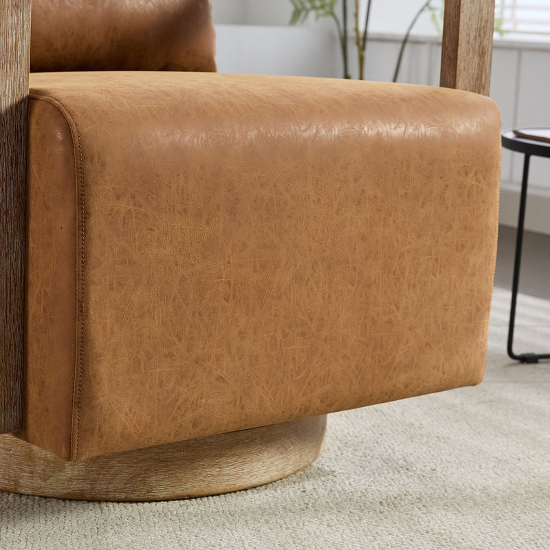 Swivel Modern Upholstered Accent Chair With Armrests