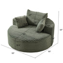 Single Swivel Chair, Fluffy Modern Sleeper, 360 Degree Swivel Chair For Living Room - Green