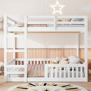 Stylish Bunk Bed With Ladder And Guardrails