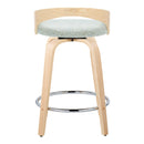 Grotto - Contemporary Fixed Height Counter Stool & Swivel, Round Footrest (Set of 2)