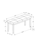 Bench, Rectangular, Hallway, Upholstered, Transitional - Cream