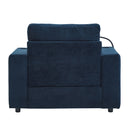 Modern Style Armchair Chaise Lounge Sofa Couch With Movable Storage Ottoman, USB Ports, Cup Holders, Phone Holder, Side Pockets