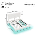 Floating Bed With Light, Soft Touch Surface