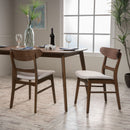 Modern Dining Chair With Upholstered Seat And Wood Frame