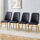 Modern Dining Chairs With Metal Legs And Simple Line Design On Backrest