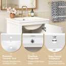 Bathroom Vanity With Ceramic Sink, Soft Close Drawers, Door Organizer, Divider Drawer, Adjustable Foot Pads