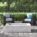 Outdoor Rattan Wicker Seating Set With Cushions 2 Person Patio Furniture - Espresso / Gray