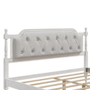 Traditional Style Solid Bed Frame With Upholstered Tufted Headboard, No Box Spring Needed