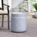 Outdoor Concrete End Table - Light Blue