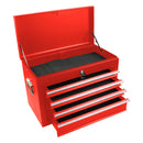 6 Drawer Lockable Tool Cabinet On Wheels, Steel Rolling Tool Chest With Detachable Toolbox