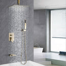 Contemporary Shower System With 12" Rainfall Head And Handheld Spray, Wall Mounted