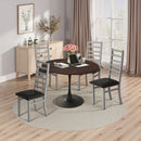 Metal Dining Chairs With Steel Legg, High Back Armless Design