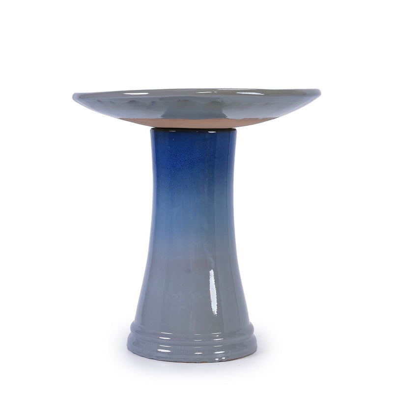 Birdbath For Patio, Garden - Blue Gray