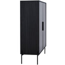 Modern Minimalist Style LED Curio Cabinet With Tempered Glass Door, Metal Legs