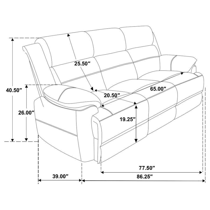 Ellington - Upholstered Padded Arm Sofa Set