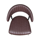 Modern Curved Back Upholstered Dining Chair Set With Metal Legs (Set of 2) - Brown / Black