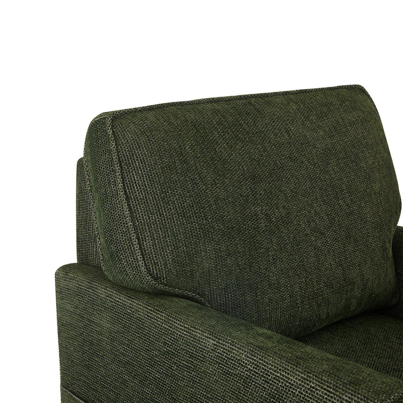 360° Swivel Accent Barrel Armchair With Side Pockets, Compact Design